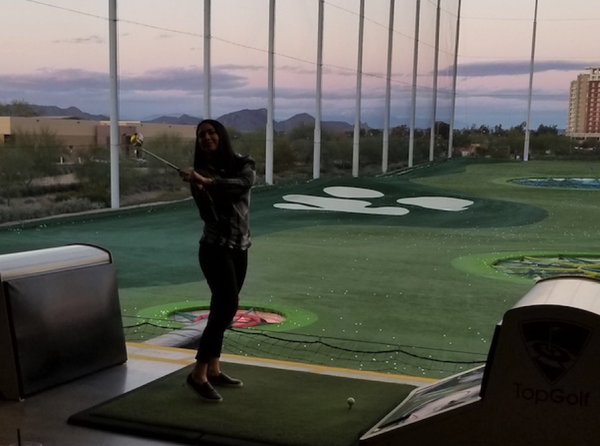 Stephanie at Topgolf